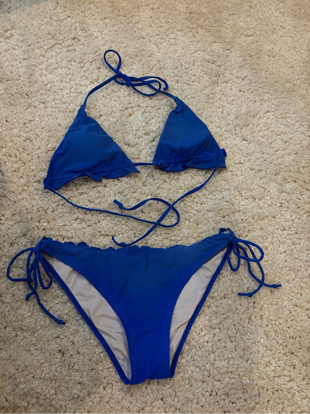 Blue Tie-Side Bikini Set - Womens Swim